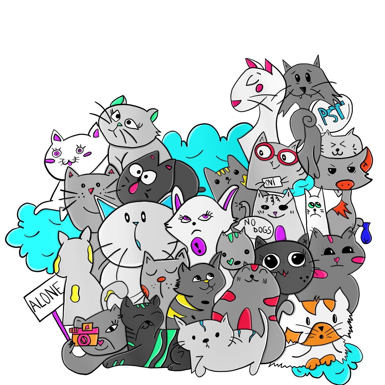Groep fantasiefiguren