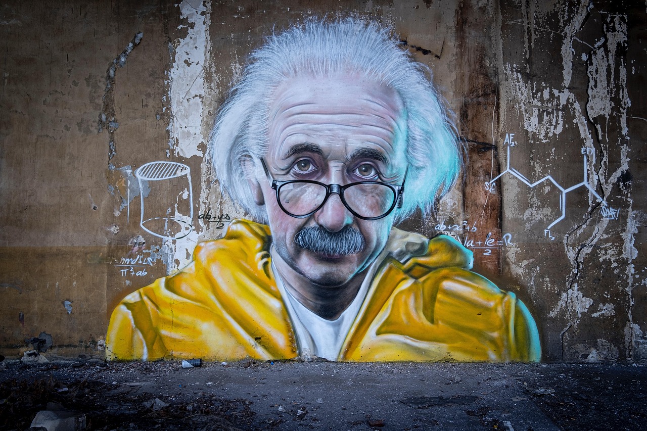 tekening van Einstein